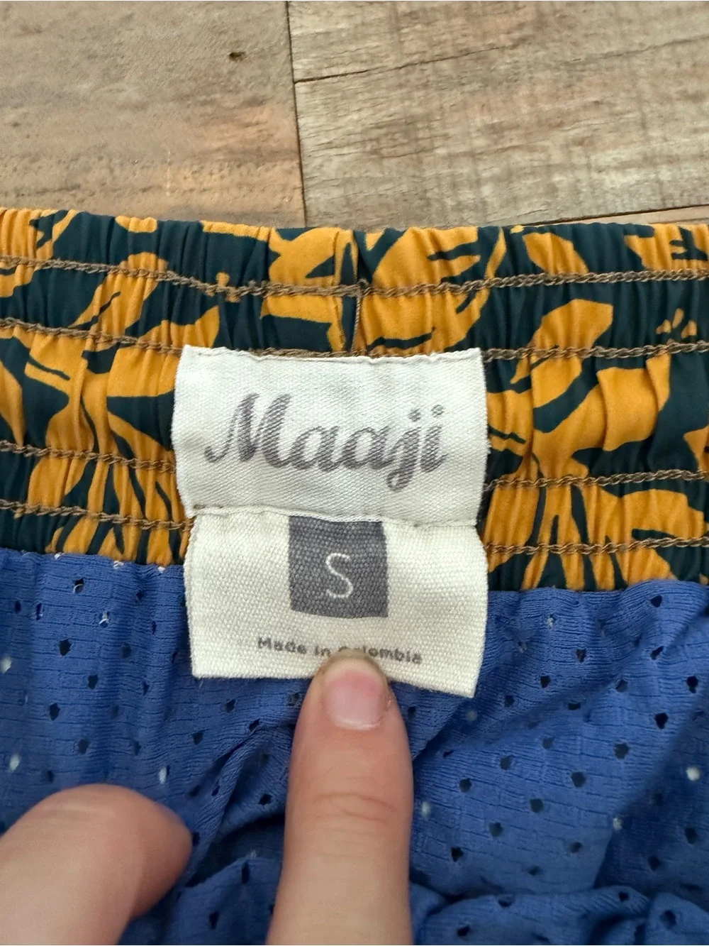 Maaji Navy and Yellow Floral Swim Shorts